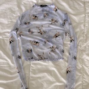 Forever 21 Mesh Cherub Bodycon Top